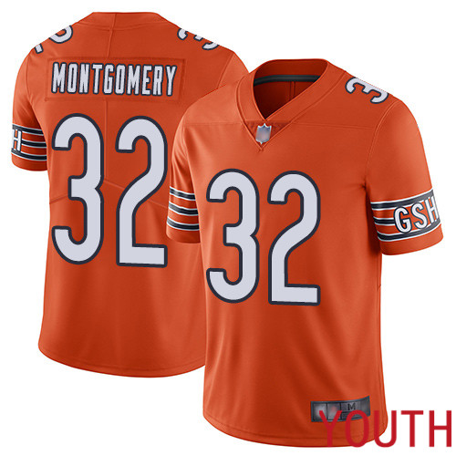 Chicago Bears Limited Orange Youth David Montgomery Alternate Jersey NFL Football #32 Vapor Untouchable->women nfl jersey->Women Jersey